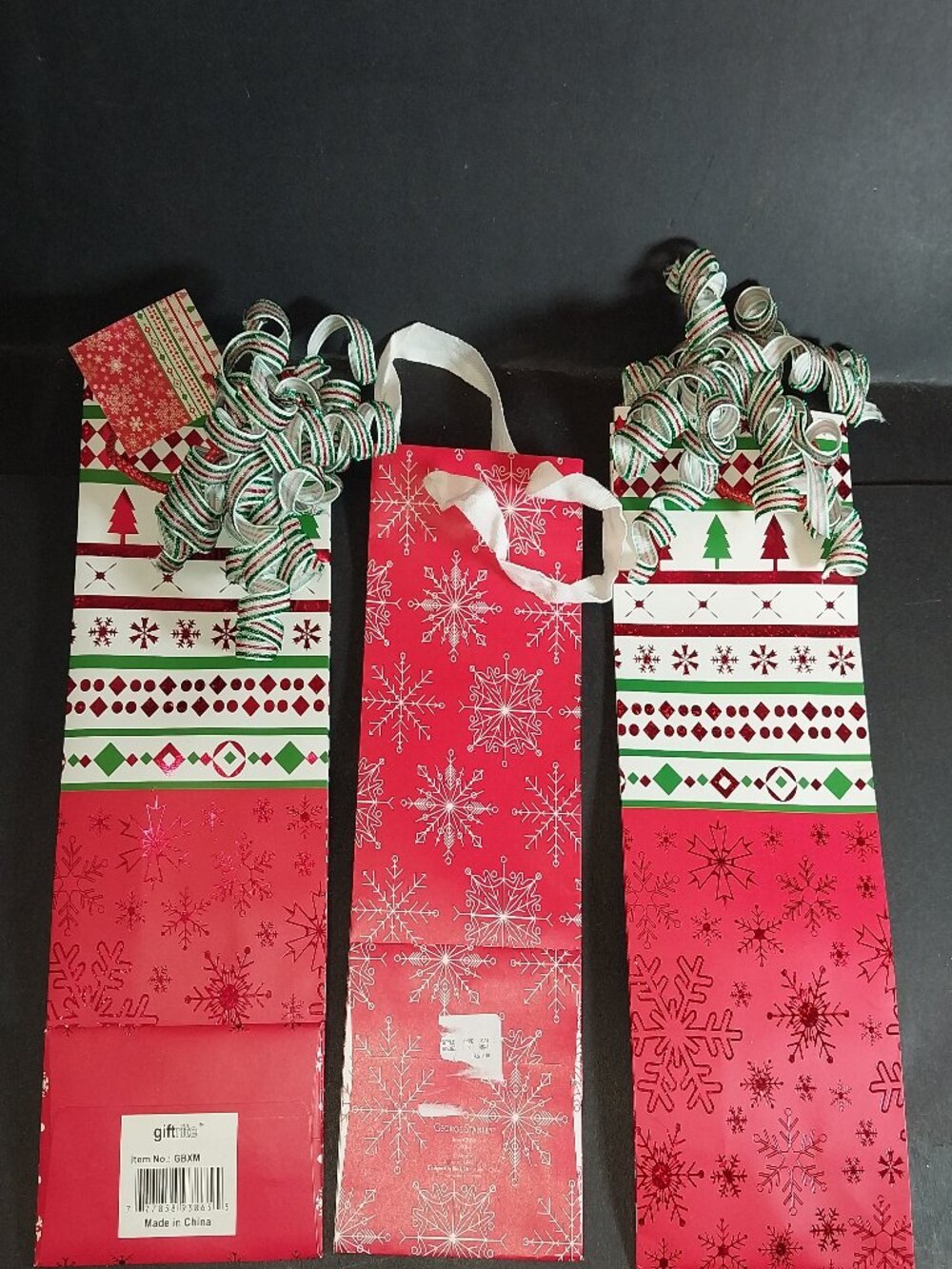 Christmas Wine Bags Set of 3